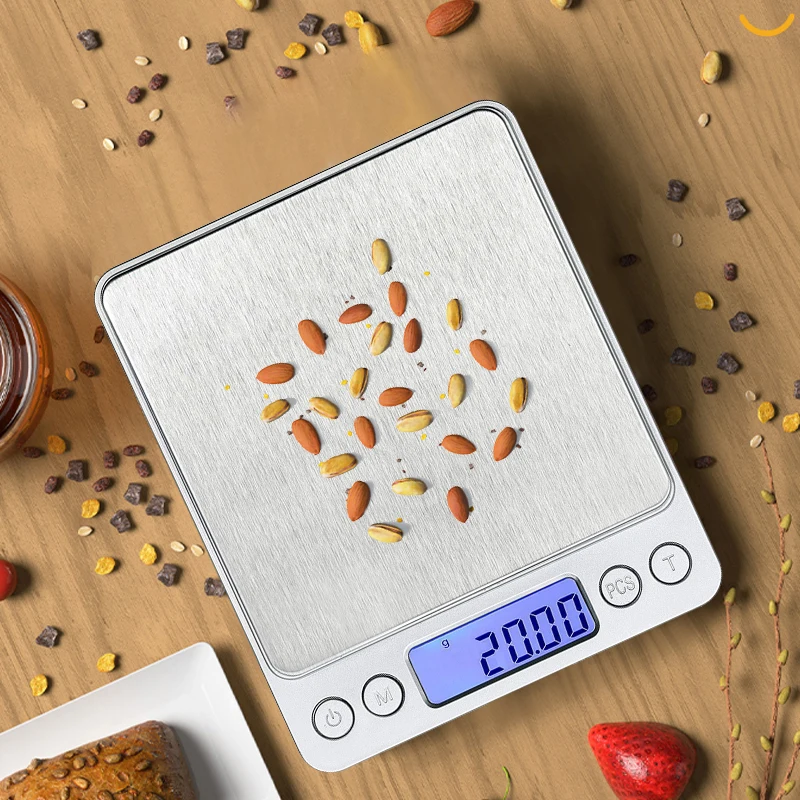 

High Precision Kitchen Electronic Scales with Timer Stainless Steel Food Scales Diet Scales Household Weighing Digital Scale