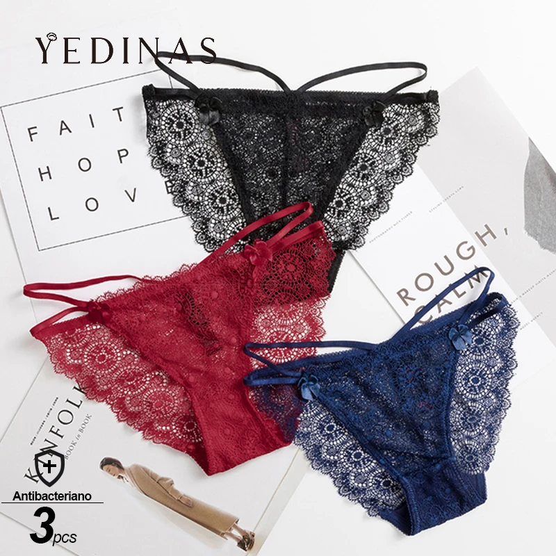 Yedinas 3 шт./партия сексуальные трусики сексуальное нижнее белье кружевные