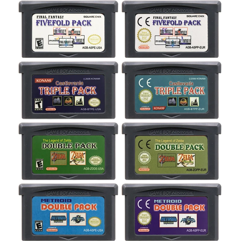 

Video Game Cartridge 32 Bit Game Console Card for Nintendo GBA DS Multiple Games In One Series Metroid Zelda Castlevanla Final F