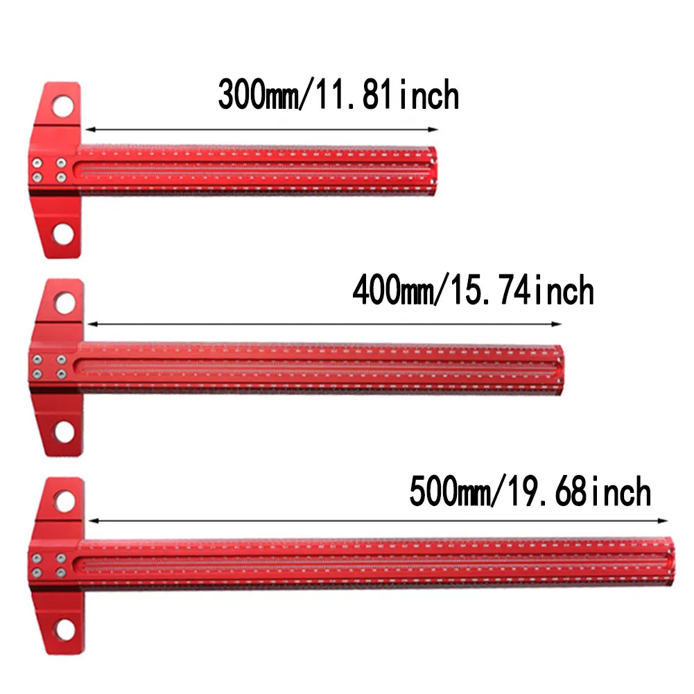 

Carpenter Measuring Tools Woodworking T-type Line Scriber Hole Scale Ruler Aluminum Alloy Marking Gauge Crossed Line Scriber