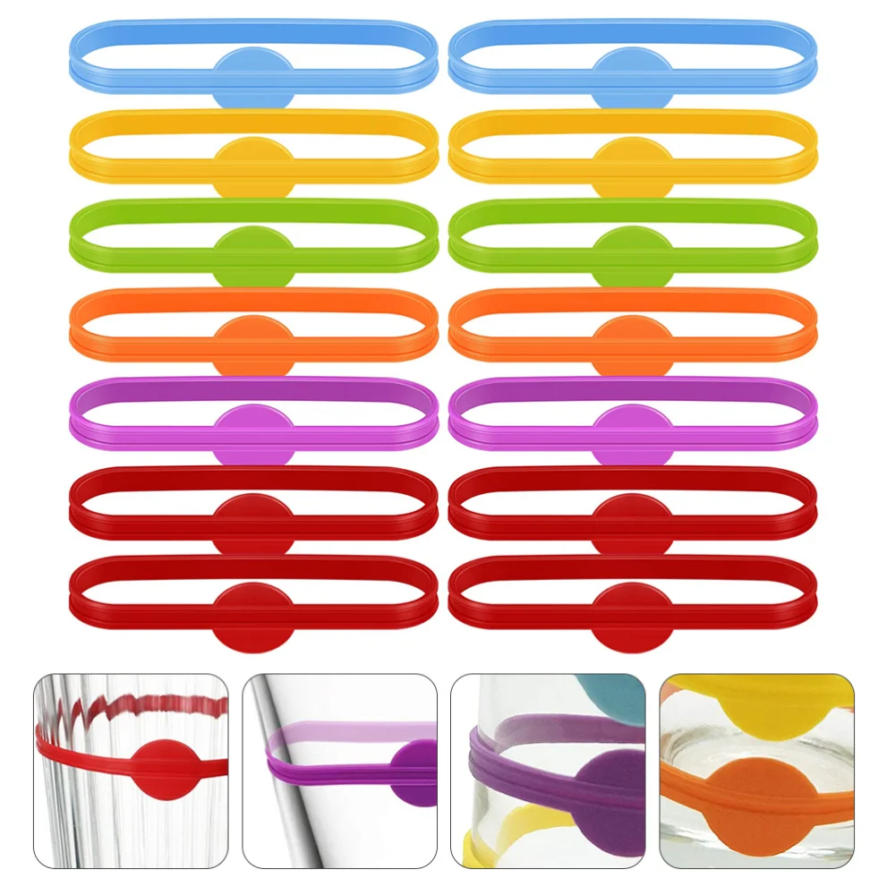 

12pcs Silicone Cup Markers Party Goblet Round Shape Drinking Cup Marker