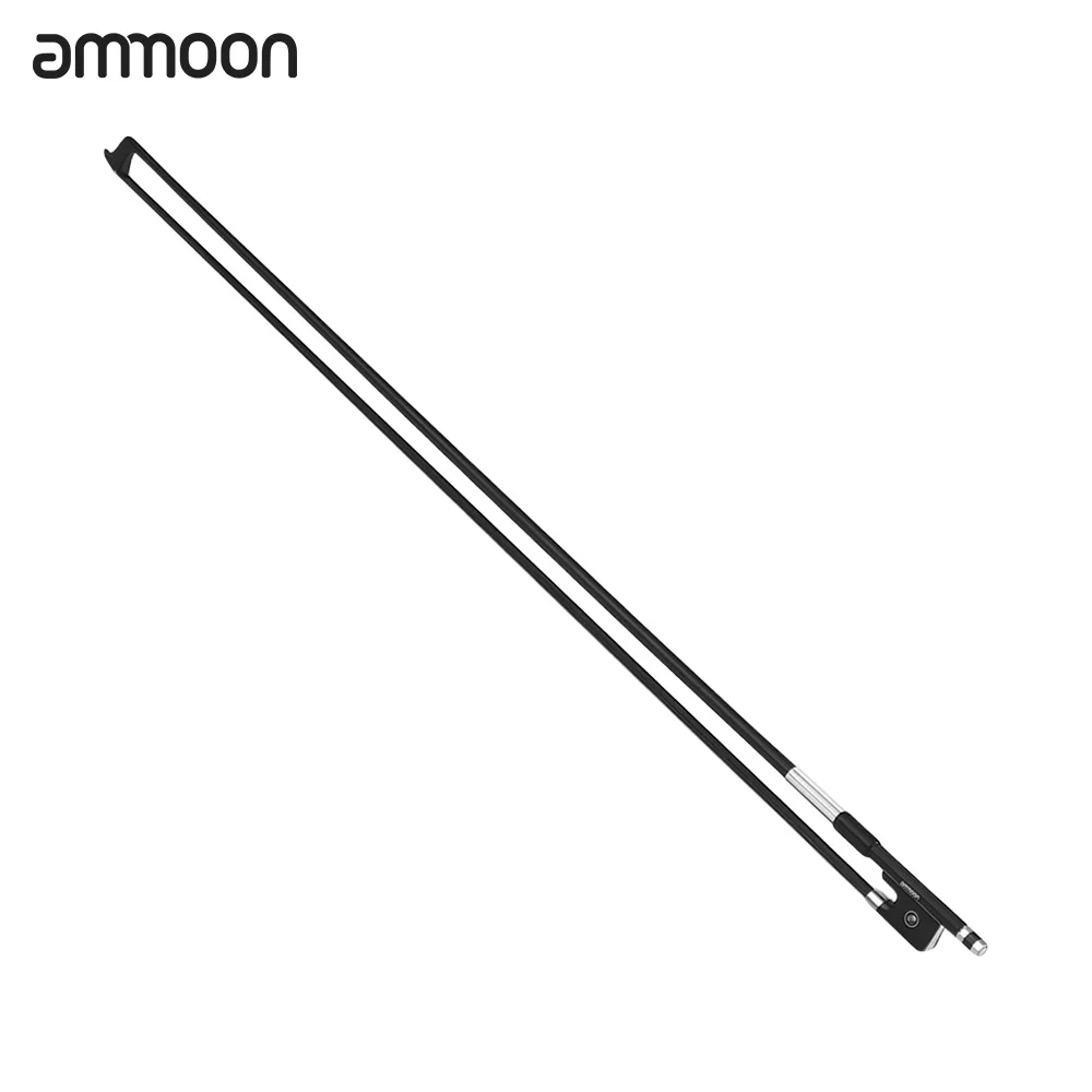 Ammoon 4/4 Скрипка Лук из углеродного волокна круглая палочка эбеновая Лягушка черная Изысканная конский волос хорошо сбалансированная скрипка части