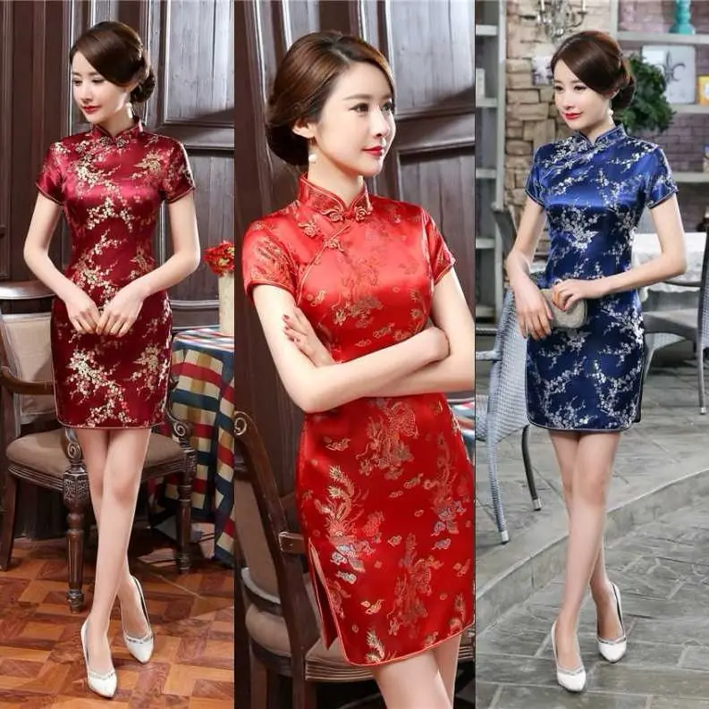 

Girls' Chinese style improved cheongsam summer large short dress small women's dress