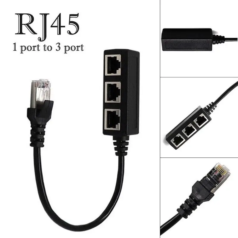Сплиттер Kuulee Ethernet RJ45 кабельный адаптер 1 Папа 3 мама сетевой разъем