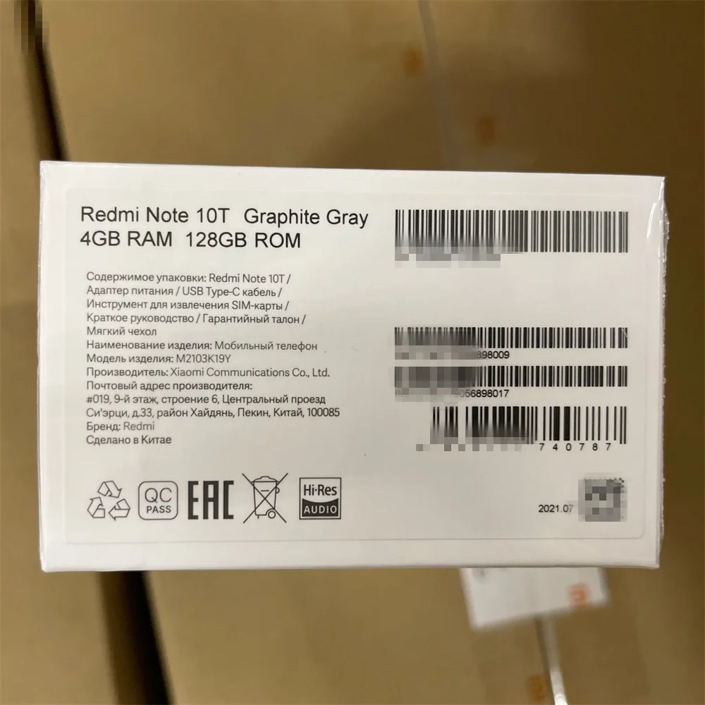 Смартфон EAC version Xiaomi Redmi Note 10T 4 Гб + 128 ГБ 700 дюймов 6 5 Гц тройная камера 48 МП 5000 мАч |