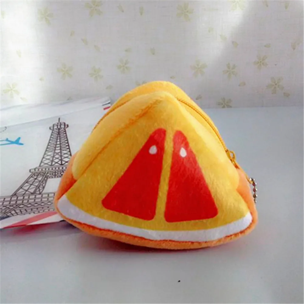 Корейский милый плюшевый Кошелек для монет с фруктами женская сумка кошелек
