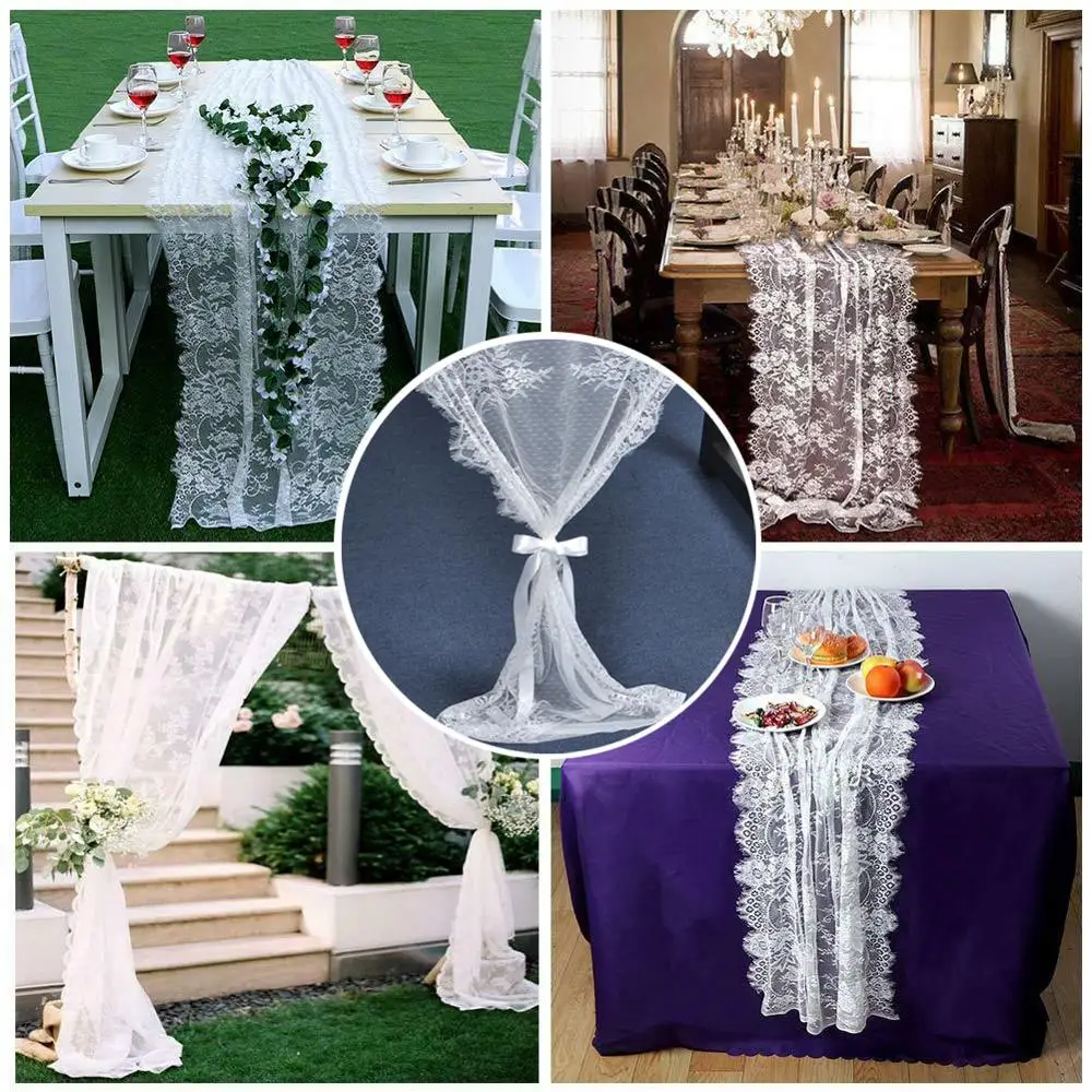 Белая кружевная Цветочная настольная дорожка для торта свадебный душ Свадебные