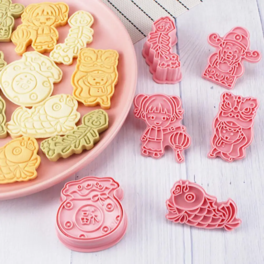 

6 шт. 3D форма для выпечки в виде кошек и собак, термостойкая форма для пищевых продуктов, легкая в износе форма для выпечки конфет