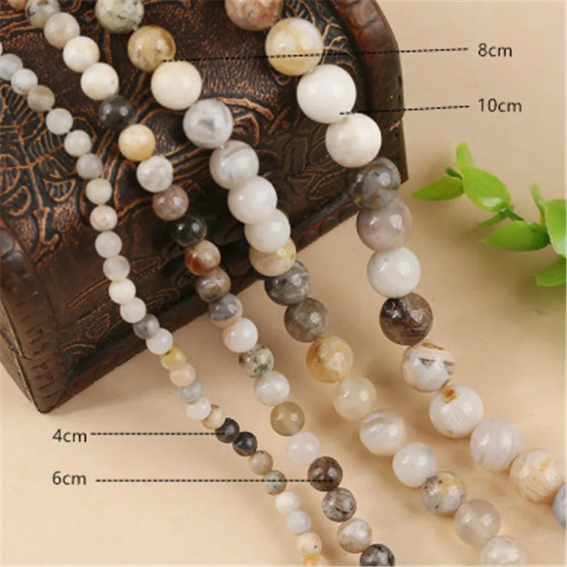 

Лидер продаж, бусины из натурального бамбукового листа агата 4/6/8/10 мм для изготовления ювелирных изделий