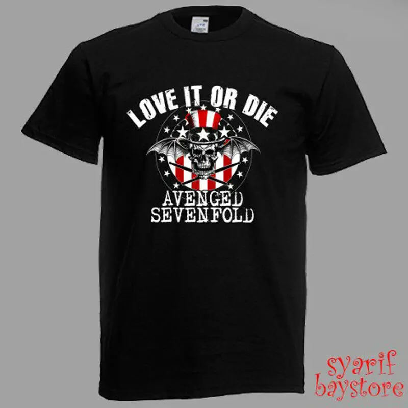 Мужская черная футболка с логотипом Avenged Sevenfold Love It or Die размер S M L XL 2XL 3XL 2020