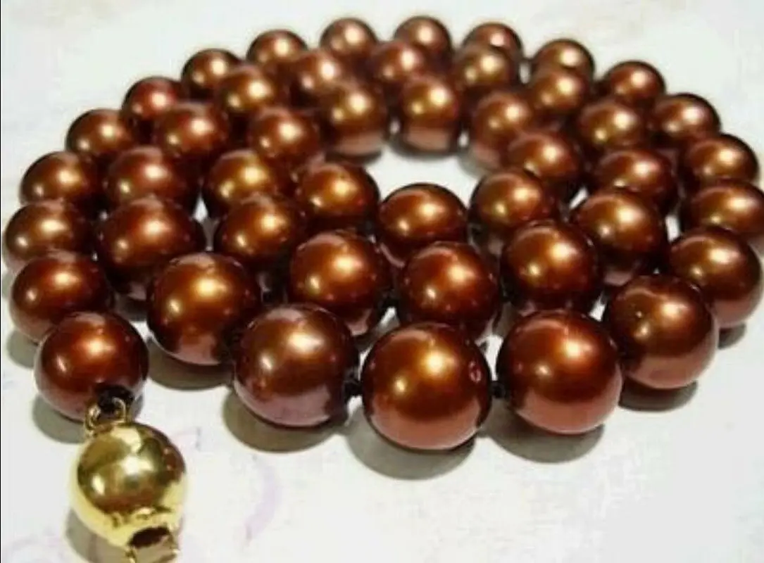 New 20" Pretty 8mm Chocolate Akoya shell Pearl Necklace