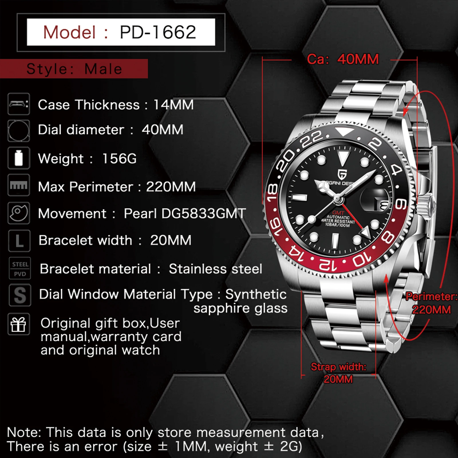 

PAGANI DESIGN Business Waterproof Mechanical Watch men Stainless Steel Automatic Men's watches Luxury Antimagnetic watch reloj