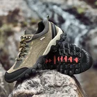 Кроссовки мужские из натуральной кожи, дышащие, Нескользящие, со шнуровкой