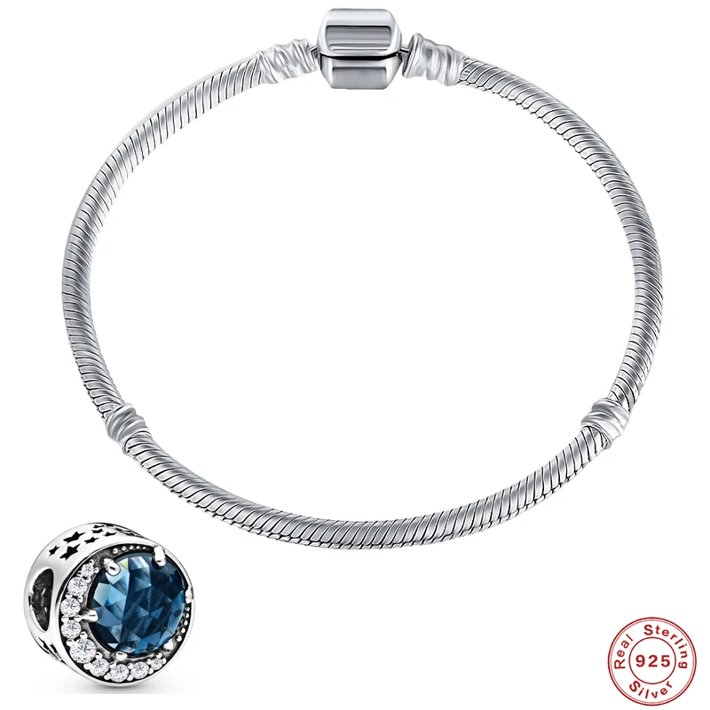 

MC Vintage Blue Classic Heart of the Sea Fine Bead Fit Original Pandora Charms Silver 925 Bracelet DIY Women Jewelry Berloque