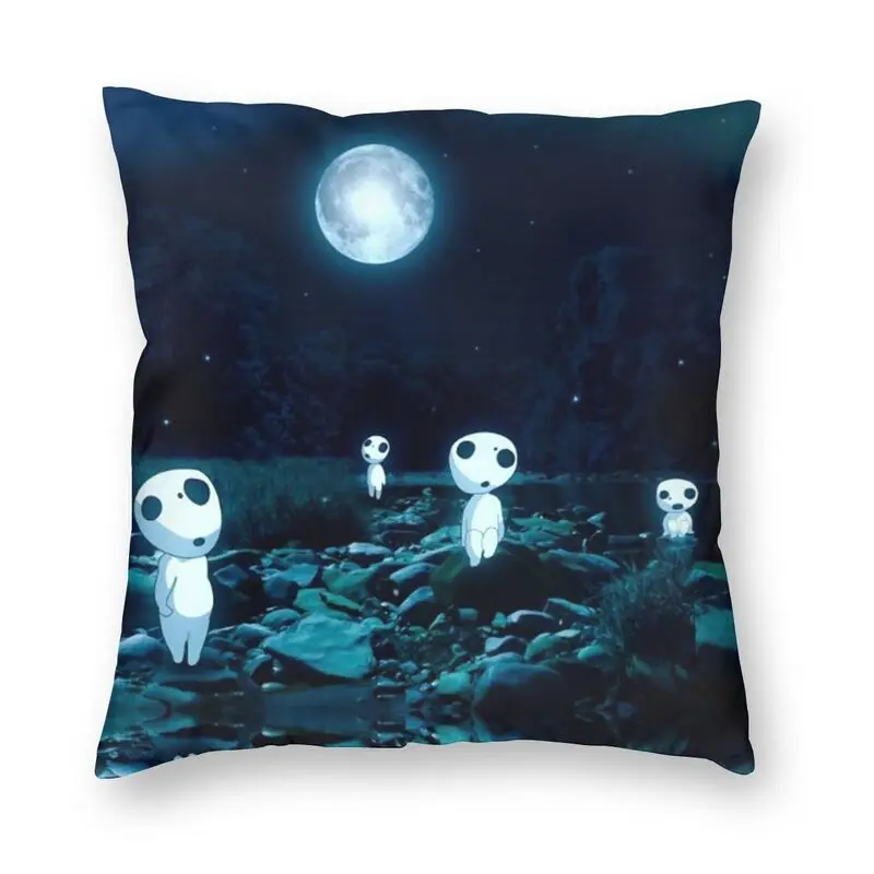 

Princess Mononoke Anime Manga Cushion Cover Japanese Kodama Tree Spirits Throw Pillow Case for Sofa Pillowcase Home Decorative