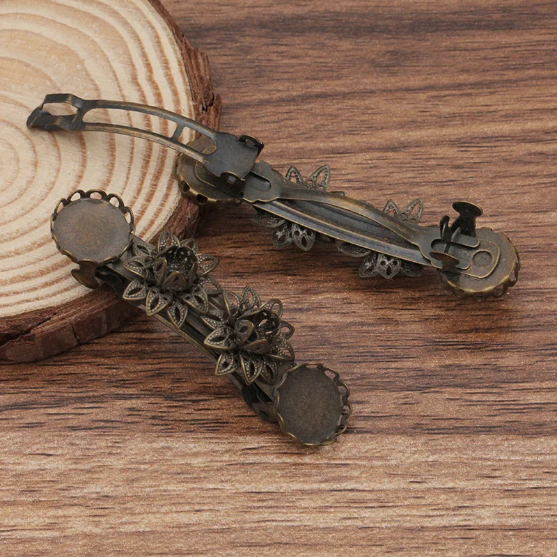 Французская заколка-заколка с круглыми кружевными окантовками 12 мм основы для