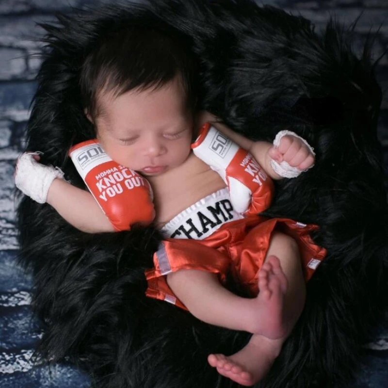 Mini Newborn Photography Props Simulation Boxing Glove Flag Gloves for Baby Photo Prop Decorated Accessories |