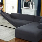 Универсальный чехол для дивана из полярной флисовой ткани, эластичное покрывало для углового дивана в гостиную, пледы на диван