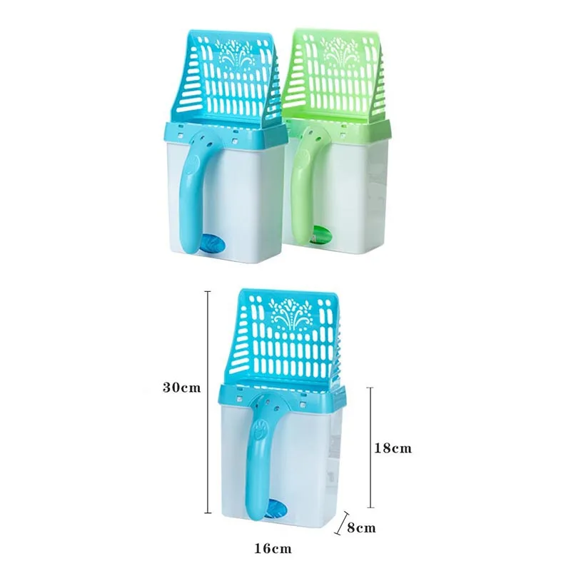 

2 In 1 Cat Litter Shovel Detachable Pet Trash Can With Waste Bag Cleaning Cats Litter Cat Poop Shovel Set Pet Toilet Picker