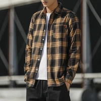 harajuku plaid shirts mens spring 2021 autumn winter high quality casual flannel men oversized loose retro long sleeved shirts