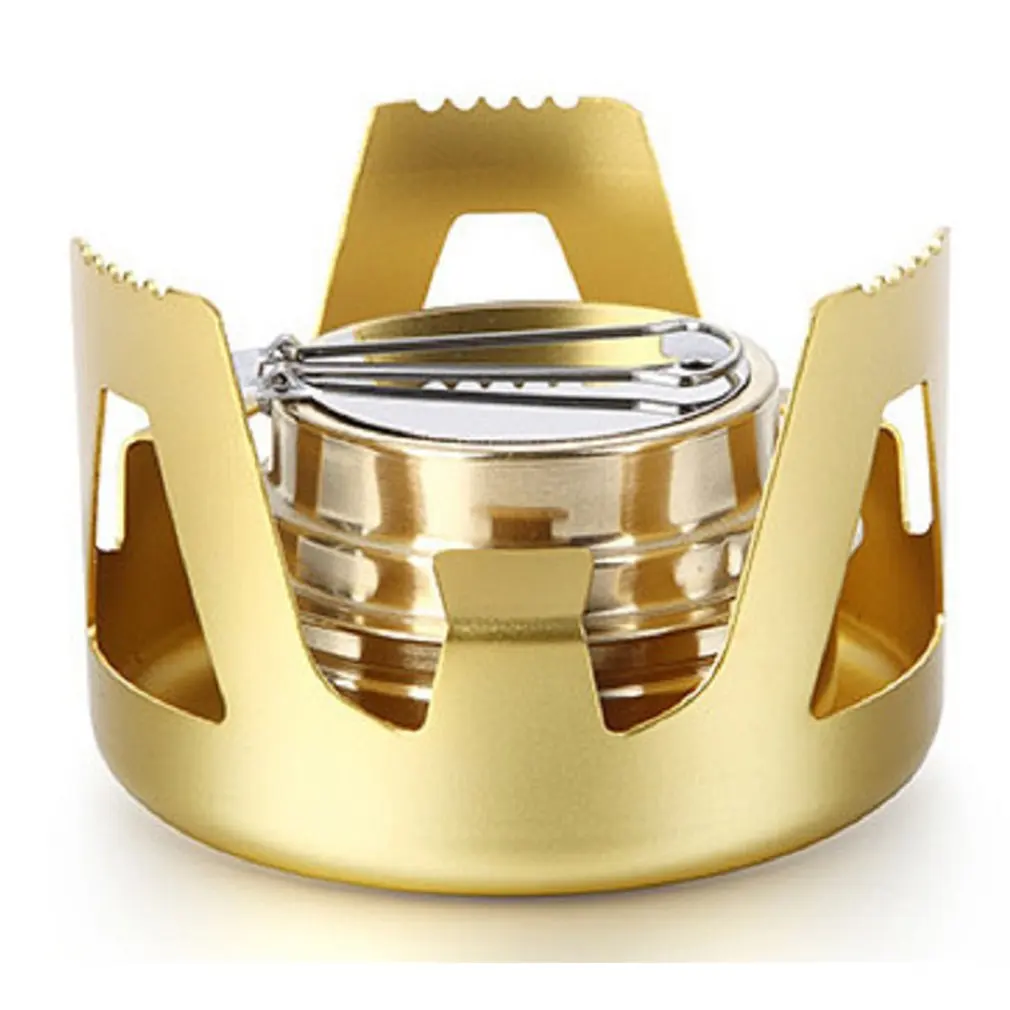

Heavy Duty Brass Alcoho Stove Burner with Aluminum Alloy Stand Lid Outdoor Camping Cooking Alcohol Stove Portable Picnic Stove