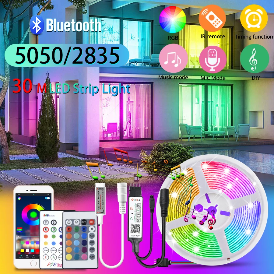 Цветная (RGB светодиодный лента 5 м возможностью погружения на глубину до 30