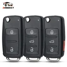 Dandkey Замена 234 кнопки для VW Volkswagen Golf Mk6 Tiguan Polo Passat Skoda Octavia Flip корпус автомобильного ключа дистанционного управления брелок чехол