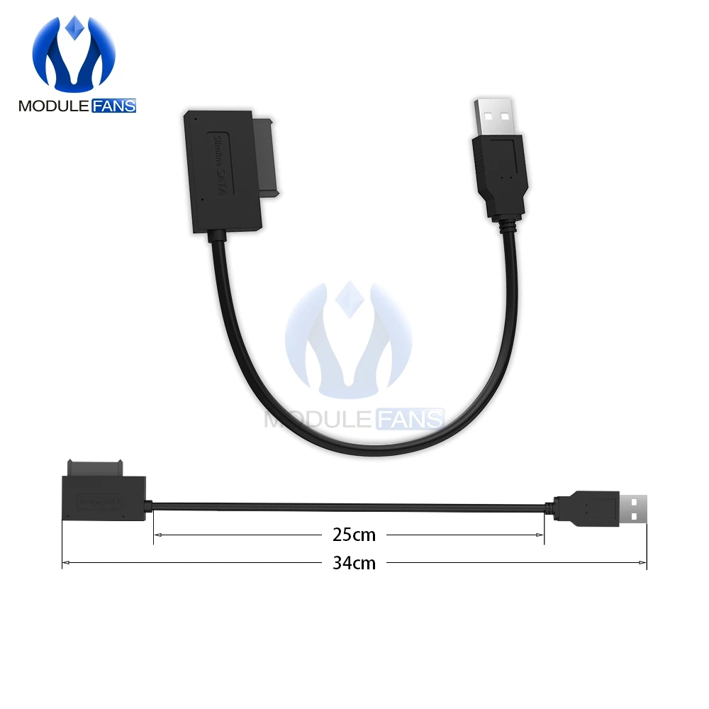 1 шт. USB 2,0 до 7+ 6 13Pin Slimline SATA ноутбук CD/DVD Rom Оптический Кабель-адаптер
