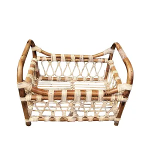 Реквизит для фотосъемки новорожденных, винтажная плетеная корзина из ротанга, реквизит для детской фотосъемки, фотостудия, детские игрушки для детей