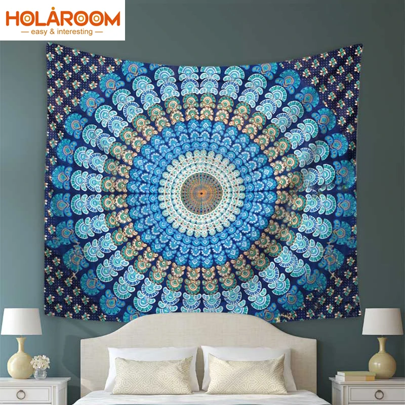 1 шт. настенный гобелен для спальни перья павлина гобелены с узором индийская