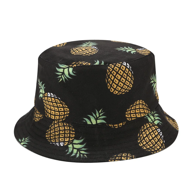 

Printed Fruit Double Wared Bucket Hat Panama Women Men Cotton Casual Fisherman Hat Outdoor Sports Hip Hop Cap Hats Summer Hat