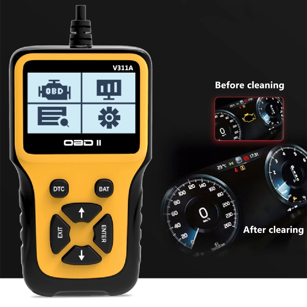 V311A Fault Diagnostic Tool Automotive Scanner Multi Language Live Data Read VIN OBD Code Reader Car Check Engine | Автомобили и