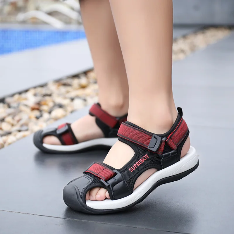 Детские сандалии для мальчиков Спортивная пляжная обувь Обувь с закрытым носком