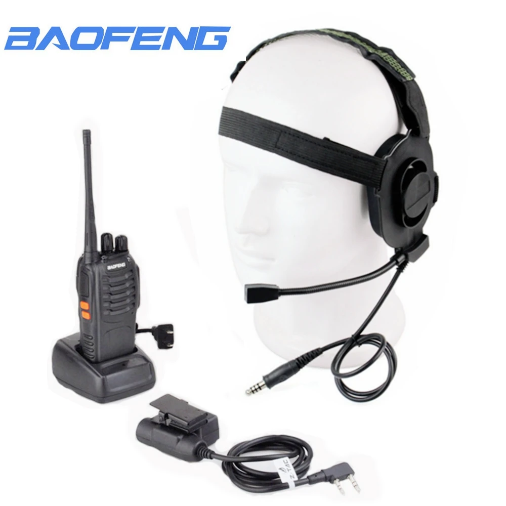 10 комплектов Baofeng 888s двухсторонняя Радио рация PTT Ушная фара Z-Tactical CS полевая гарнитура 5 Вт Pofung UHF 400-470 МГц