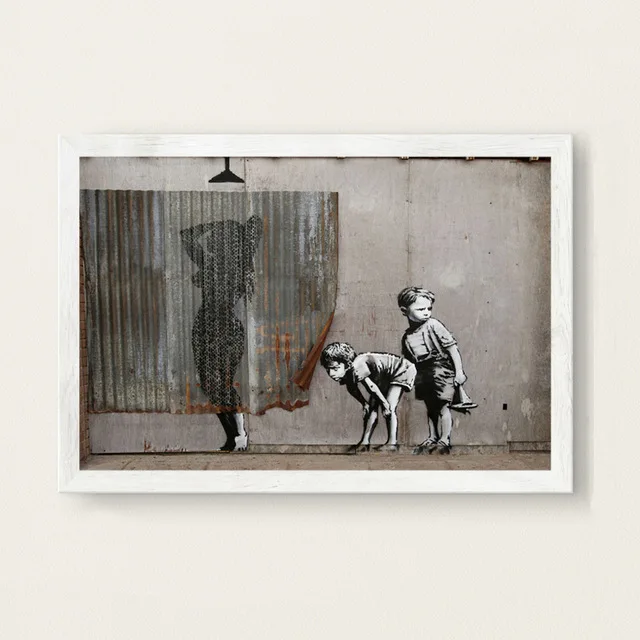 15 Banksy граффити современное искусство уличное искусство Искусство Живопись Шелковый Холст плакат настенный домашний декор - Цвет: 15