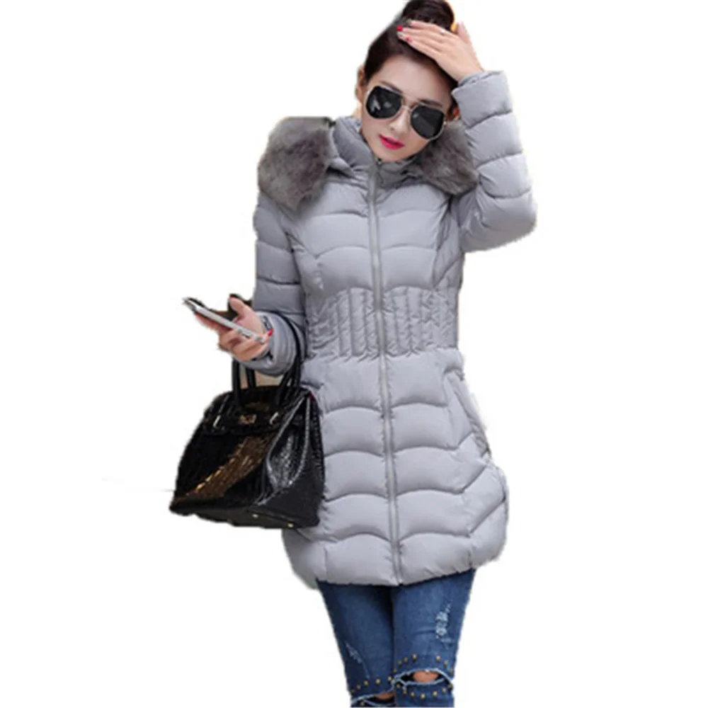 

2021 New Winter Coat Women For Elegant Black Thick Warm Coats Korean Fashion Zipper Parkas Casual Loose Cotton Jackets Y295