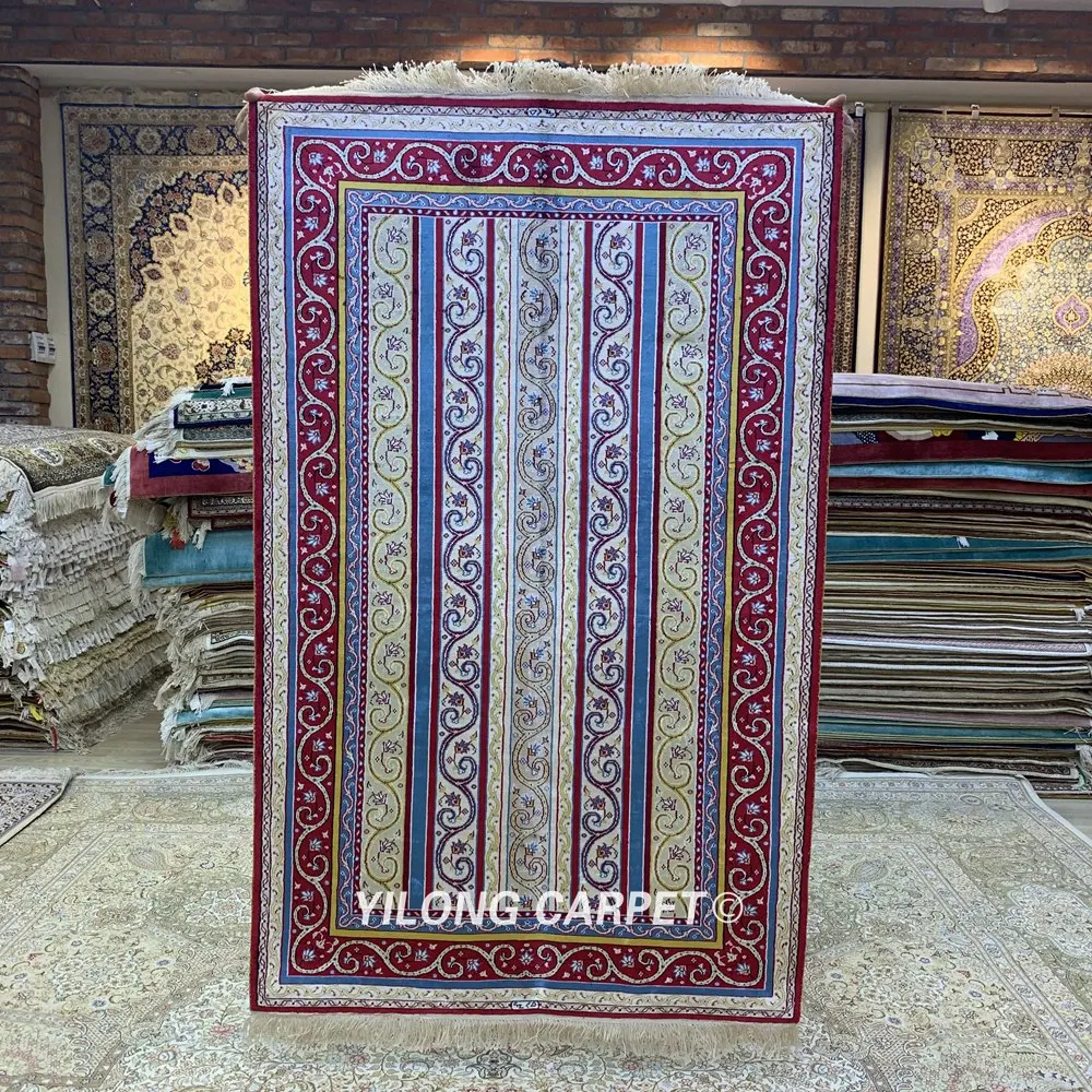 

YILONG 3 'x 5' ручная работа, Восточный красочный ковер, изысканные турецкие современные шелковые коврики (HF233B)