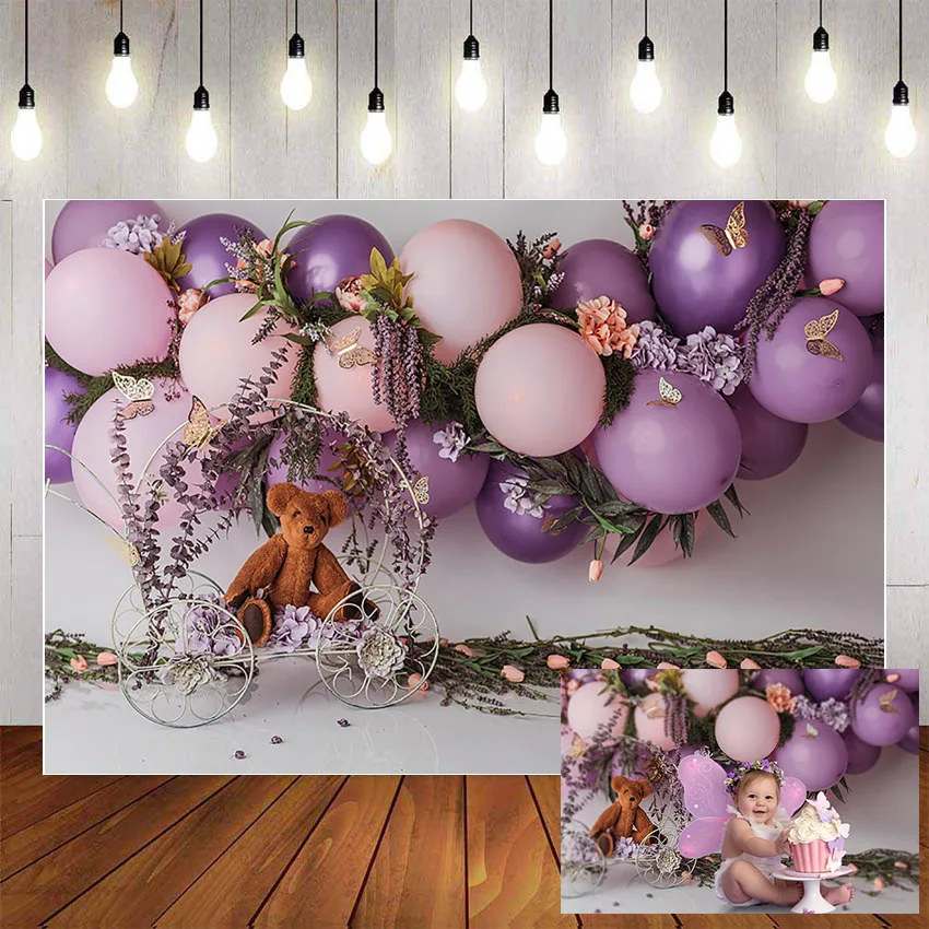 

Фон для фотосъемки Mehofond фиолетовые цветы воздушный шар Милая девочка детский душ День Рождения Вечеринка Дети Портрет фон фотостудия