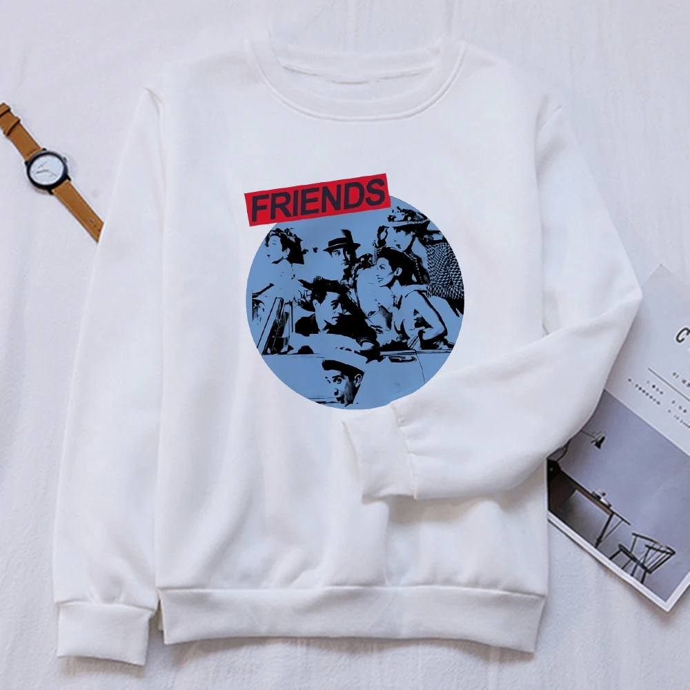 

90s Friends Letter Vintage Printed Women Hoodies Tumblr Popular Spring Autumn Warm Pullovers Loose Solid Female Sweatshirts