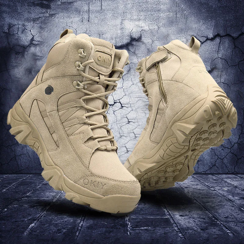 

Men Tactical Boots Army Boots Mens Military Desert Waterproof Work Safety Shoes Climbing Hiking Shoes Ankle Men Outdoor Boots