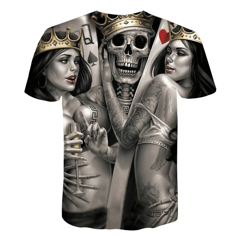 

Men Casual Breathable Tops tee 3D Print Cool Skulls Pattern Shirt 2020 Summer New Fashion Men's O-neck Short Sleeve Men Tops
