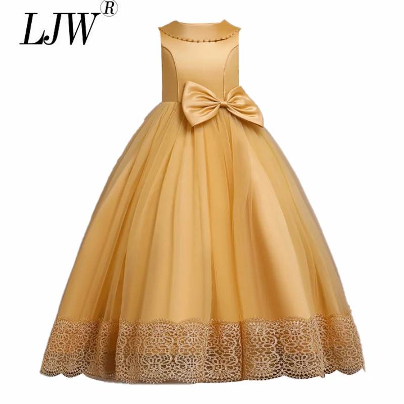 Новое кружевное платье принцессы Детское с цветочной вышивкой для девочек