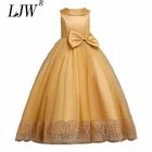 Новое кружевное платье принцессы Детское платье с цветочной вышивкой для девочек, винтажные Детские платья для свадебной вечеринки, классическое бальное платье, 14 лет