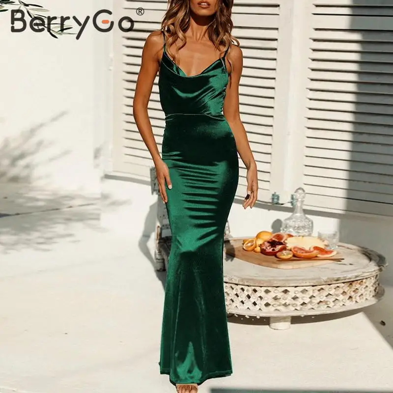 BerryGo сексуальное вечернее платье без рукавов для женщин весна лето шикарное с