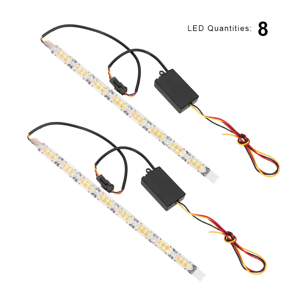 8LED FORAUTO 2 Шт Автомобильные гибкие фары светодиодный дневные ходовые полосы света Кристальные глаза поток сигнала поворота автомобиля DRL дневная лампа автомобиля-Стайлинг - Испускаемый цвет: 8LED