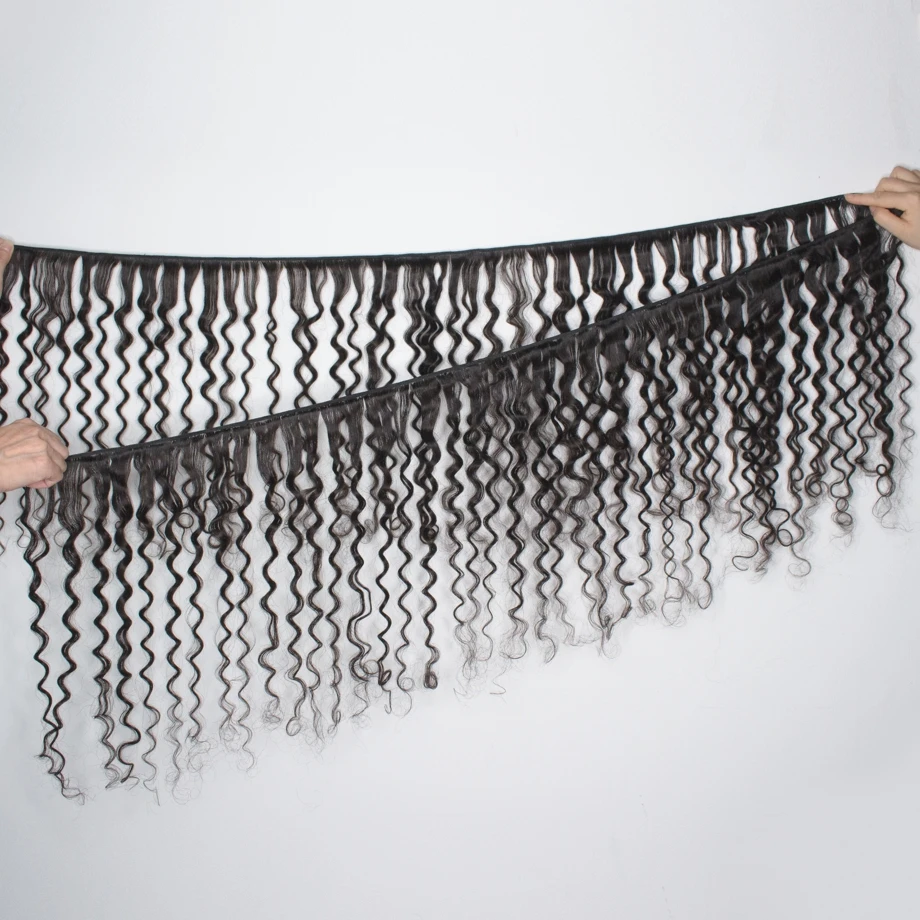 Глубокие кудрявые волнистые пучки с застежкой 3 4 бразильских стандартных пряди