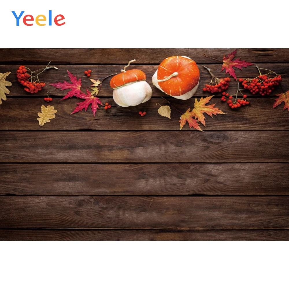 

Фотофон для студийной фотосъемки новорожденных с изображением осенней фермы листьев деревянной доски Тыква-Декорация