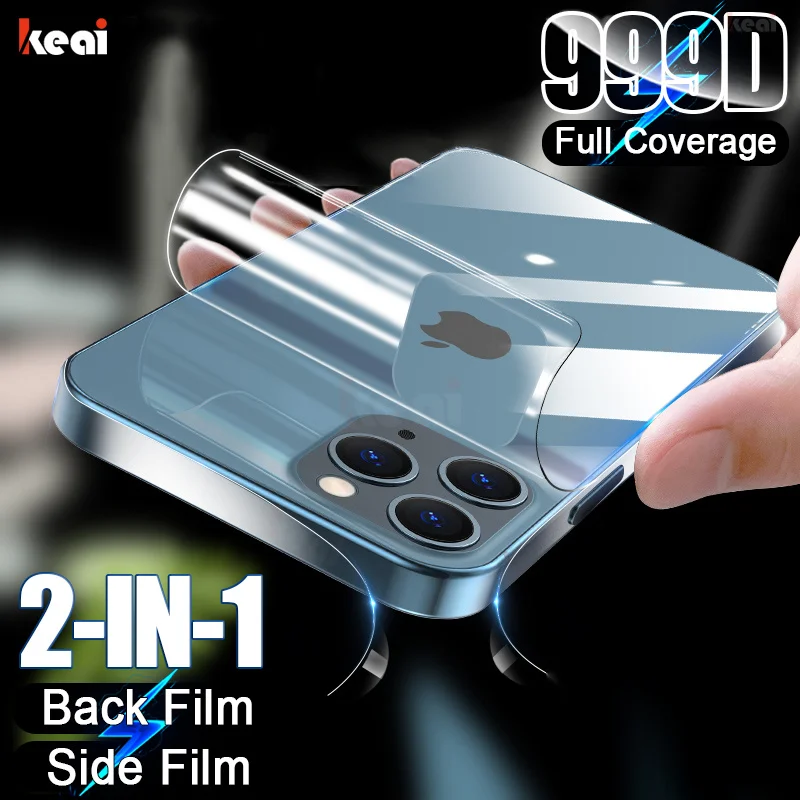 

Full Cover Back Hydrogel Film on the For iPhone 12 Pro Max Mobile Phone Side Film For iPhone 12 mini Not Glass Screen Protector