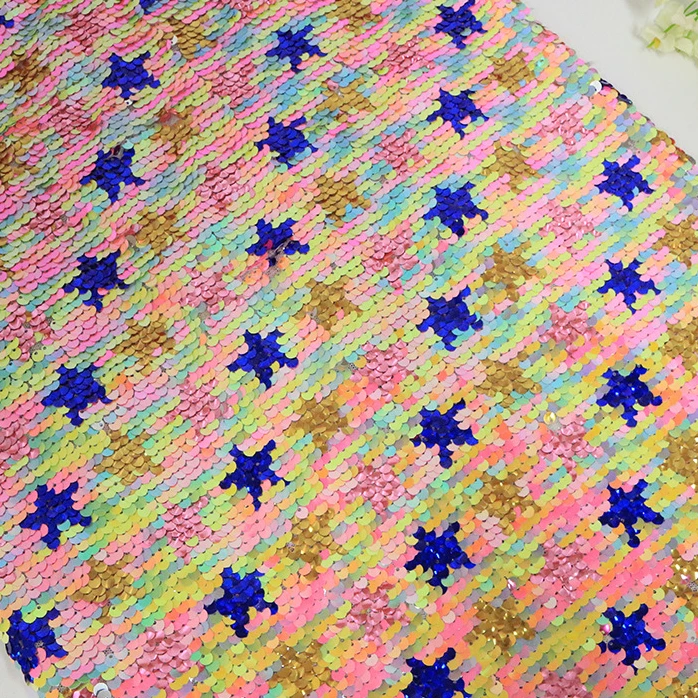 Топ Новинка пятиконечная звезда 5 мм блестящая многоцветная сетчатая ткань с