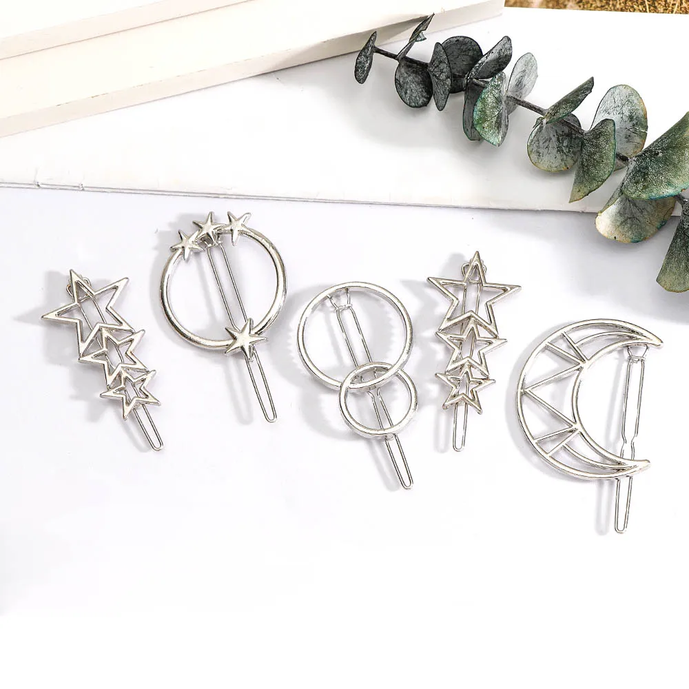 Модные женские заколки для волос с золотым/серебряным покрытием металлический